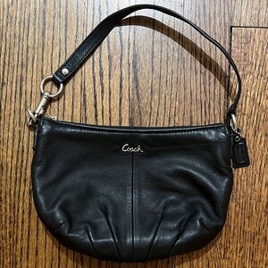Coach Black Leather Shoulder Hobo Bag